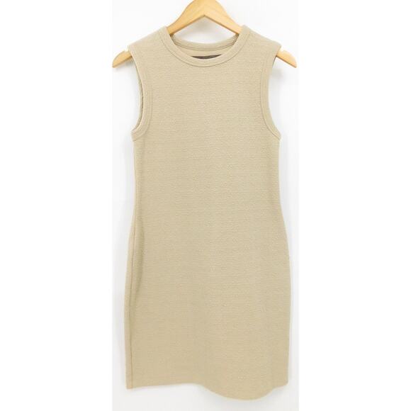 Enza Costa Textured‎ Jacquard Dress Sleeveless Stretch Cream Size M Neutral - Picture 2 of 6